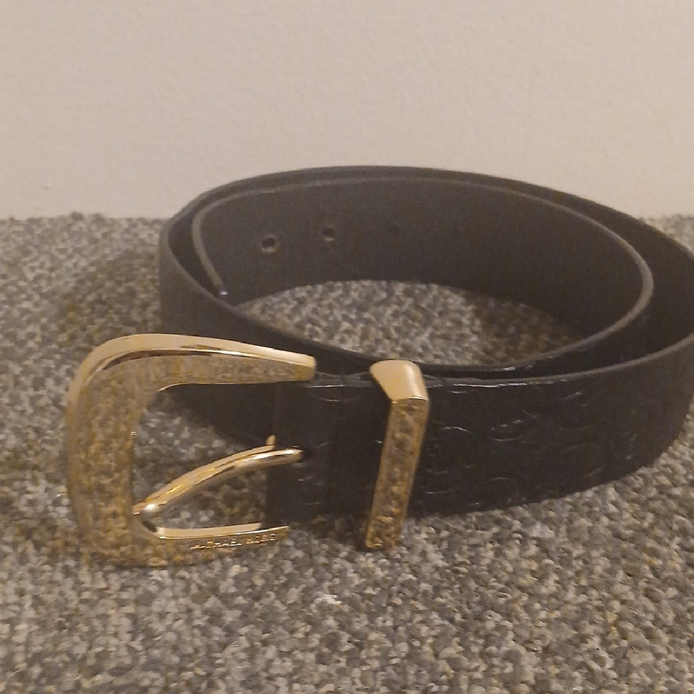 Michael Kors Black Belt with Gold Buckle Size S